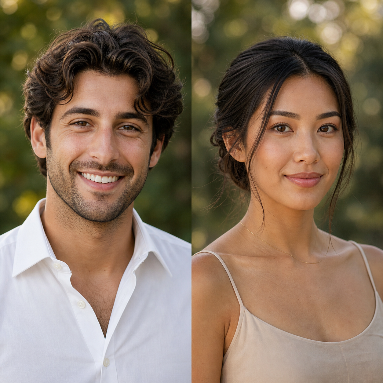 Reference headshots prepared for an AI portrait