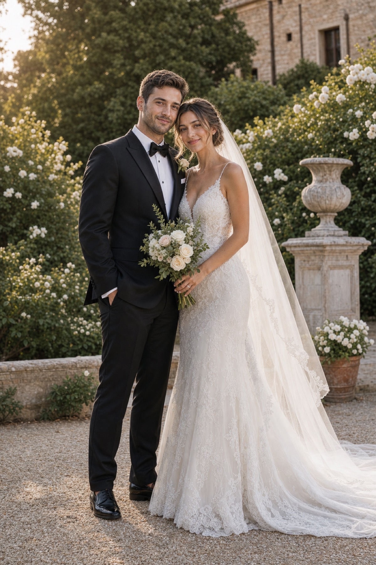 Garden elegance wedding portrait style sample