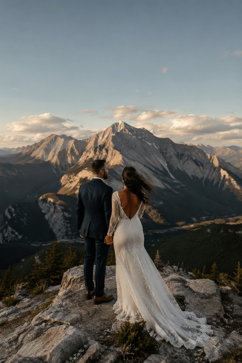 Mountain pre-wedding photo style sample